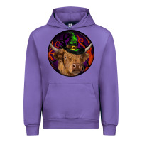 Tulip halloween highland cow round Urban Hoodie - RanaPortraitStore