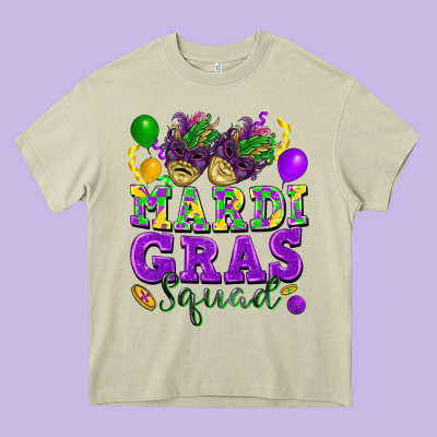 Mardi Gras Squad Heavy Core Tee Designed By Fadigitalartstudio