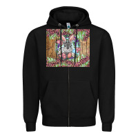 Black Easter bunny with floral wreath and leopard Zipper Hoodie - RanaPortraitStore