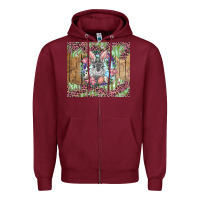 Easter Bunny With Floral Wreath And Leopard Zipper Hoodie | Teevron