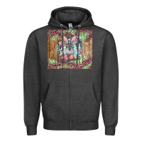Charcoal Heather Easter bunny with floral wreath and leopard Zipper Hoodie - RanaPortraitStore