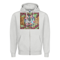 Dove Grey Easter bunny with floral wreath and leopard Zipper Hoodie - RanaPortraitStore