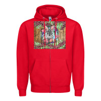 Red Easter bunny with floral wreath and leopard Zipper Hoodie - RanaPortraitStore