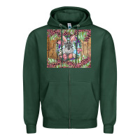 Sports Green Easter bunny with floral wreath and leopard Zipper Hoodie - RanaPortraitStore