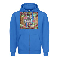 True Royal Easter bunny with floral wreath and leopard Zipper Hoodie - RanaPortraitStore