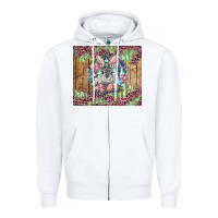 White Easter bunny with floral wreath and leopard Zipper Hoodie - RanaPortraitStore