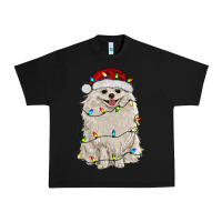 Black white pomeranian with christmas lights Urban Heavy Tee - RanaPortraitStore