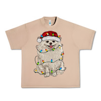 Burro white pomeranian with christmas lights Urban Heavy Tee - RanaPortraitStore