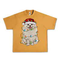 Peanut Butter white pomeranian with christmas lights Urban Heavy Tee - RanaPortraitStore