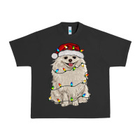 Pigment Black white pomeranian with christmas lights Urban Heavy Tee - RanaPortraitStore