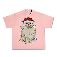 Salmon white pomeranian with christmas lights Urban Heavy Tee - RanaPortraitStore