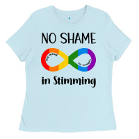 Baby Blue no Shame Stimming Ladies Tee - CowhideDigitalArt