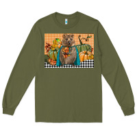 Army Green Fall Quokka Long Sleeve Tee - LillyAllenDesigns
