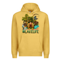 Antique Gold lake life gnome Premium Hoodie - BarkalooDesign