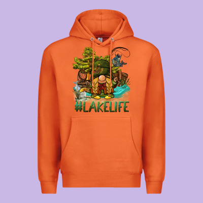 Lake Life Gnome Premium Hoodie Designed By Barkaloodesign