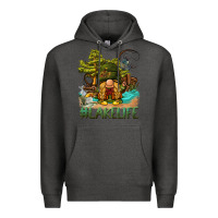 Charcoal Heather lake life gnome Premium Hoodie - BarkalooDesign