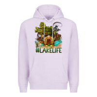 Lilac lake life gnome Premium Hoodie - BarkalooDesign