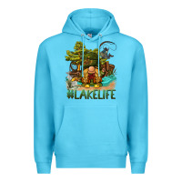 Ocean Blue lake life gnome Premium Hoodie - BarkalooDesign