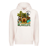 Pale Pink lake life gnome Premium Hoodie - BarkalooDesign