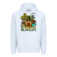 White lake life gnome Premium Hoodie - BarkalooDesign