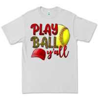 Dove Grey Play Ball Y'all Softball Premium Tee - BundleAndBundleShop