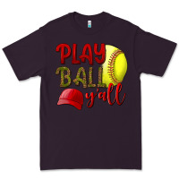 Plum Play Ball Y'all Softball Premium Tee - BundleAndBundleShop