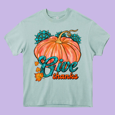 Give Thanks Heavy Core Tee Designed By Fadigitalartstudio