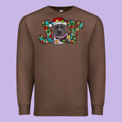 Christmas Joy Pitbull Premium Sweatshirt Designed By Ranaportraitstore