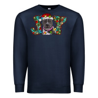 Navy christmas joy pitbull Premium Sweatshirt - RanaPortraitStore