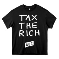 Black aoc tax the rich Heavy Core Tee - baoMotion