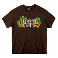 Chocolate Brown Cactus Cowhide Sunflower Mama and Mini Set Heavy Core Tee - Jasminsmagicworld