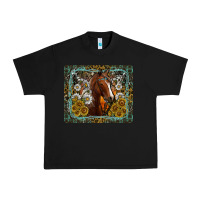 Black Western Horse Mouse Pad Urban Heavy Tee - CowhideDigitalArt