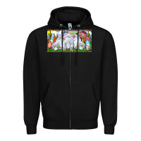 Black Easter Bunnies Zipper Hoodie - RanaPortraitStore