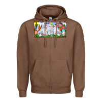 Chestnut Easter Bunnies Zipper Hoodie - RanaPortraitStore