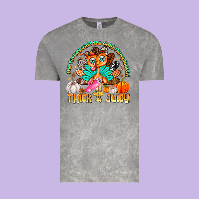 The Turkey Ain’t The Only Thing Lookin Thick & J Vintage Tee Designed By Cowhidedigitalart
