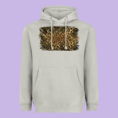 Camouflage Leopard Background Heavyweight Hoodie Designed By Jasminsmagicworld
