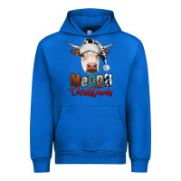 Cobalt merry christmas hereford cow Urban Hoodie - RanaPortraitStore
