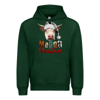 Forest Green merry christmas hereford cow Urban Hoodie - RanaPortraitStore