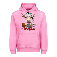 Fuchsia Pink merry christmas hereford cow Urban Hoodie - RanaPortraitStore