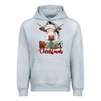 Heather Grey merry christmas hereford cow Urban Hoodie - RanaPortraitStore