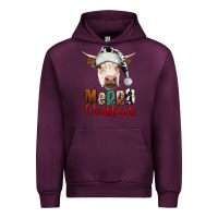 Mauve Wine merry christmas hereford cow Urban Hoodie - RanaPortraitStore