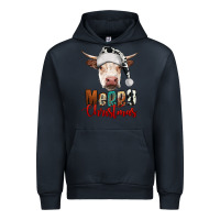Navy merry christmas hereford cow Urban Hoodie - RanaPortraitStore