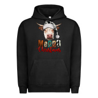 Pigment Black merry christmas hereford cow Urban Hoodie - RanaPortraitStore
