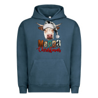 Pigment Midnight Navy merry christmas hereford cow Urban Hoodie - RanaPortraitStore