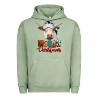 Pigment Oil Green merry christmas hereford cow Urban Hoodie - RanaPortraitStore