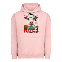 Pigment Salmon merry christmas hereford cow Urban Hoodie - RanaPortraitStore