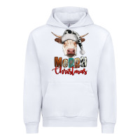 White merry christmas hereford cow Urban Hoodie - RanaPortraitStore