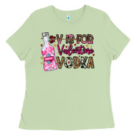 Matcha V is For Valentine Vodka Ladies Tee - CowhideDigitalArt