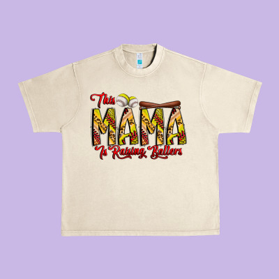 This Mama Is Raising Ballers Softball And Baseball Urban Heavy Tee Designed By Cowhidedigitalart