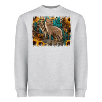 Heather Grey Western Wolves Heavyweight Sweatshirt - Jasminsmagicworld